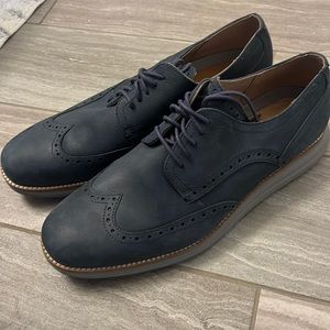 Cole Haan mens blue suede dress shoes